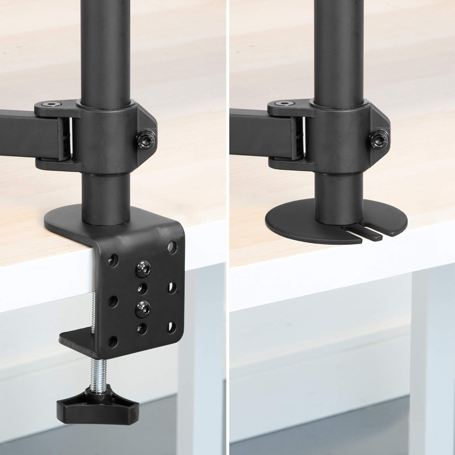 image:imageMountIt Laptop and Monitor Desk Mount with Adjustable Arms Laptop Tray for Laptops up to 17 and Monitors 1327 VESA 75x75 100x100 Compatible Dual Arm Stand with Clamp or Grommet Base
