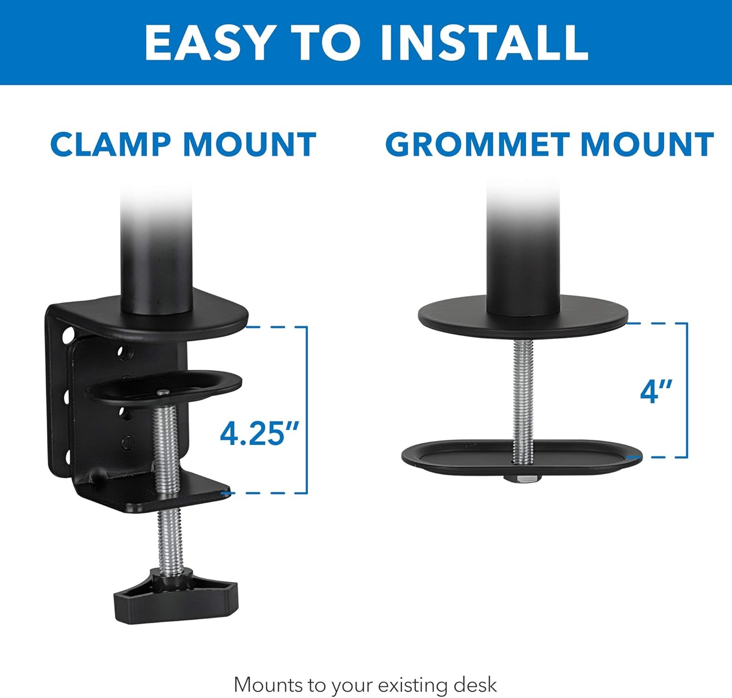 image:imageMountIt Laptop and Monitor Desk Mount with Adjustable Arms Laptop Tray for Laptops up to 17 and Monitors 1327 VESA 75x75 100x100 Compatible Dual Arm Stand with Clamp or Grommet Base