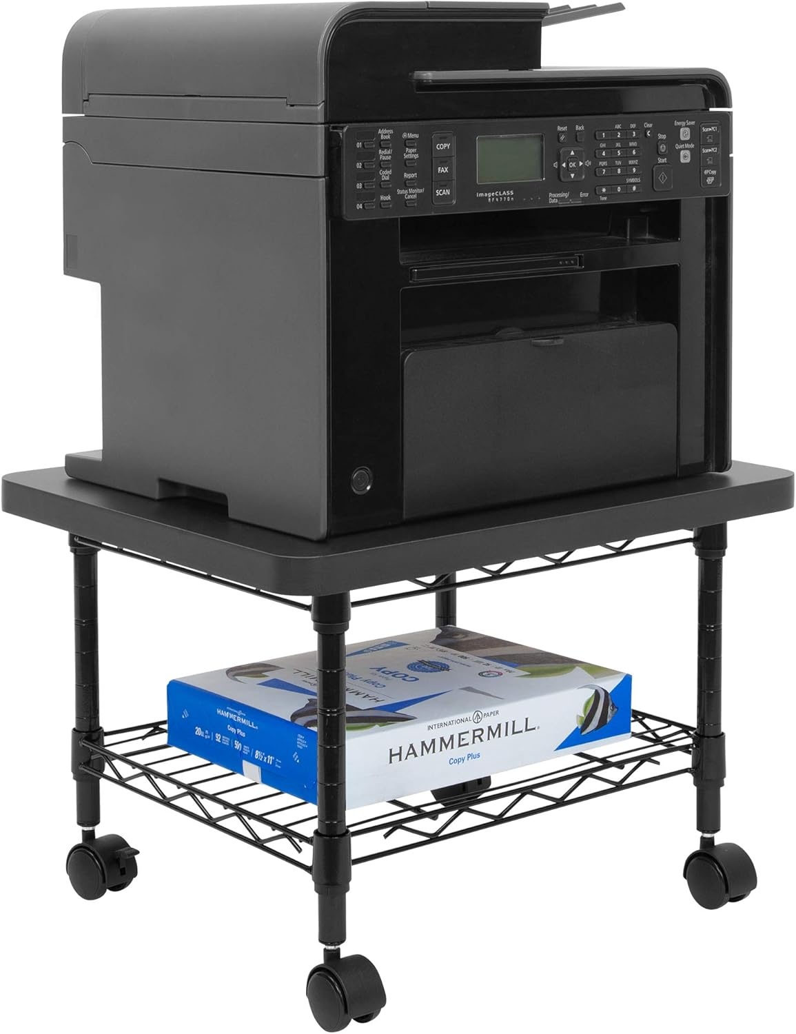 image:imageMountIt Printer Stand With Wheels 3Tier Large Printer Cart With Storage Shelves For 3D amp Laser Printer Scanner Heat Press Rolling Metal Utility Table For Home and Office Use 200 Lbs Capacity2Tier