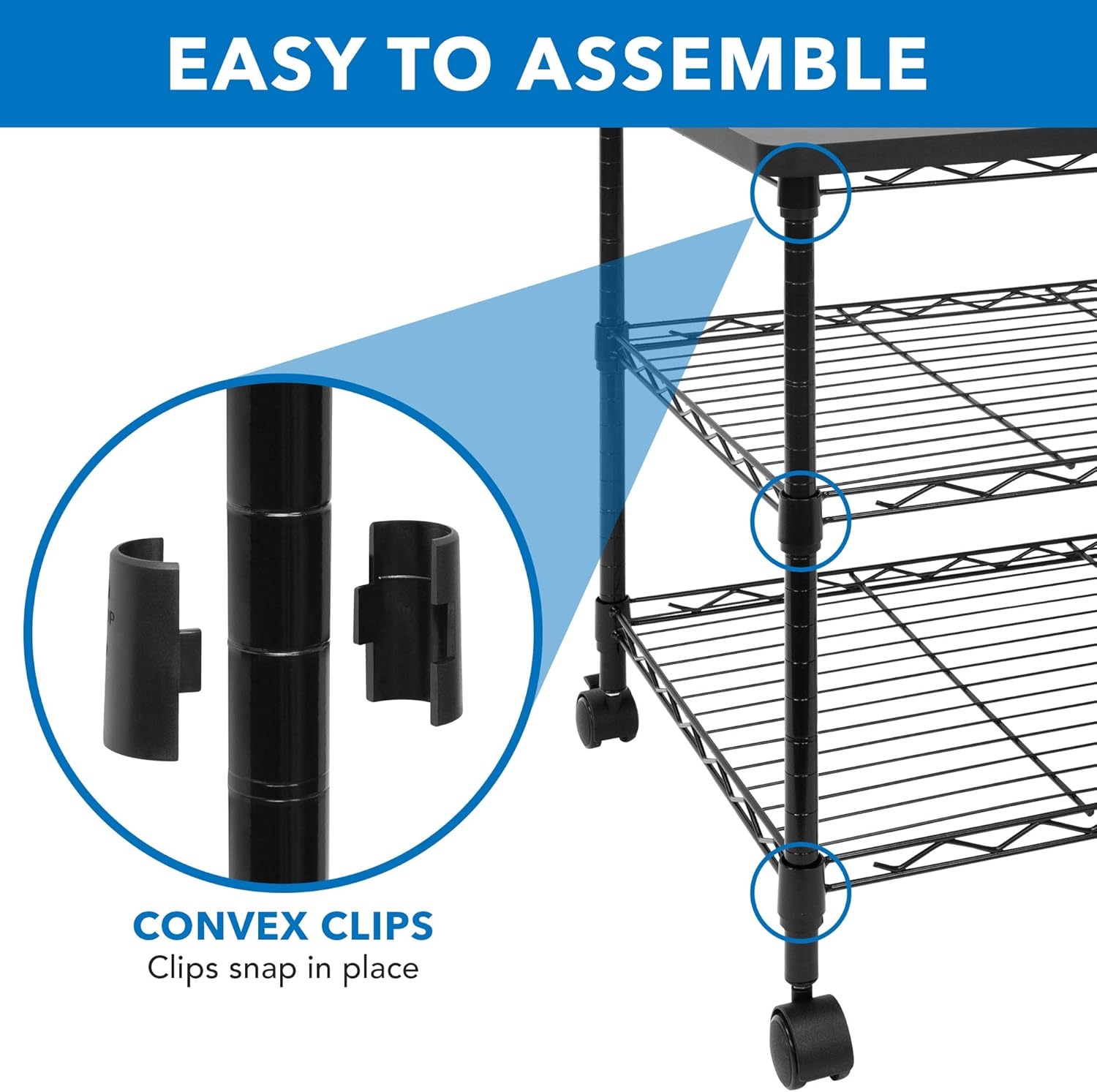 image:imageMountIt Printer Stand With Wheels 3Tier Large Printer Cart With Storage Shelves For 3D amp Laser Printer Scanner Heat Press Rolling Metal Utility Table For Home and Office Use 200 Lbs Capacity3Tier