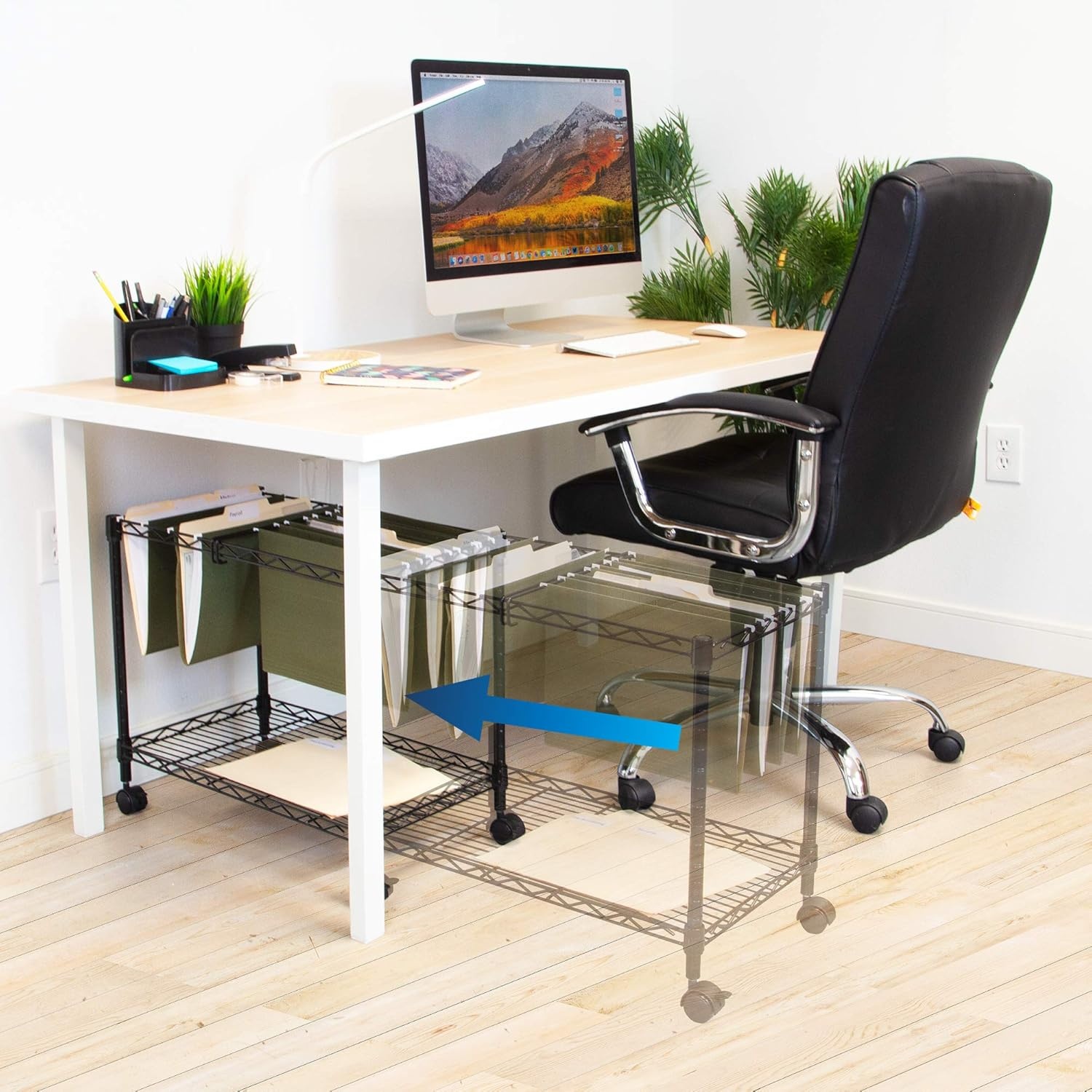 image:imageMountIt Rolling File Cart with Locking Casters Mobile Filing Cabinet for Letter and Legal Size Folders Commercial Grade Steel with Storage Shelf Fits Under Desk Black 23 W x 135 D x 20 H