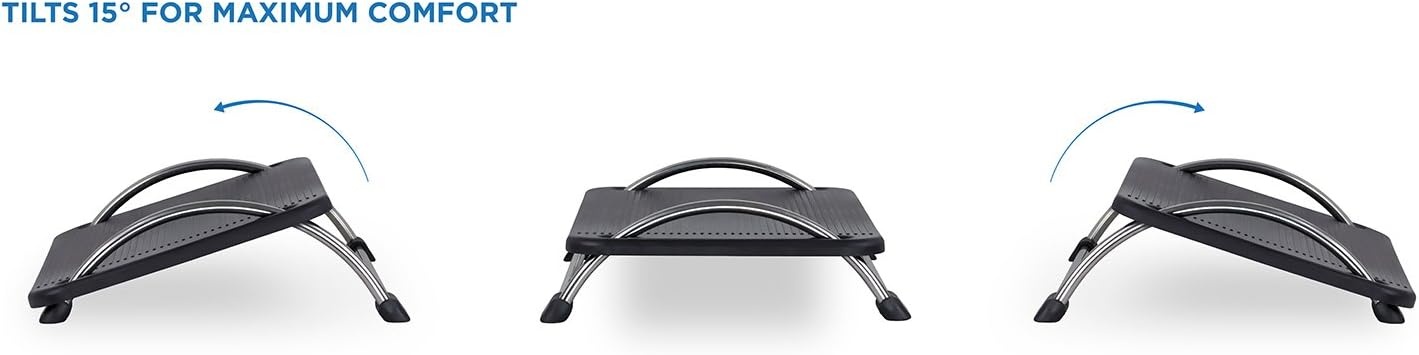 image:imageMountIt Tilting Footrest Under Desk Ergonomic Office Foot Rest Adjustable Computer Desk Foot Support Large Platform Elevated Office Footrest with Non Slip Platform17x1125x425 Inch Pack of 2