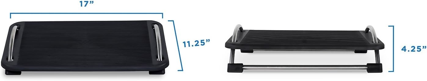 image:imageMountIt Tilting Footrest Under Desk Ergonomic Office Foot Rest Adjustable Computer Desk Foot Support Large Platform Elevated Office Footrest with Non Slip Platform17x1125x425 Inch Pack of 2