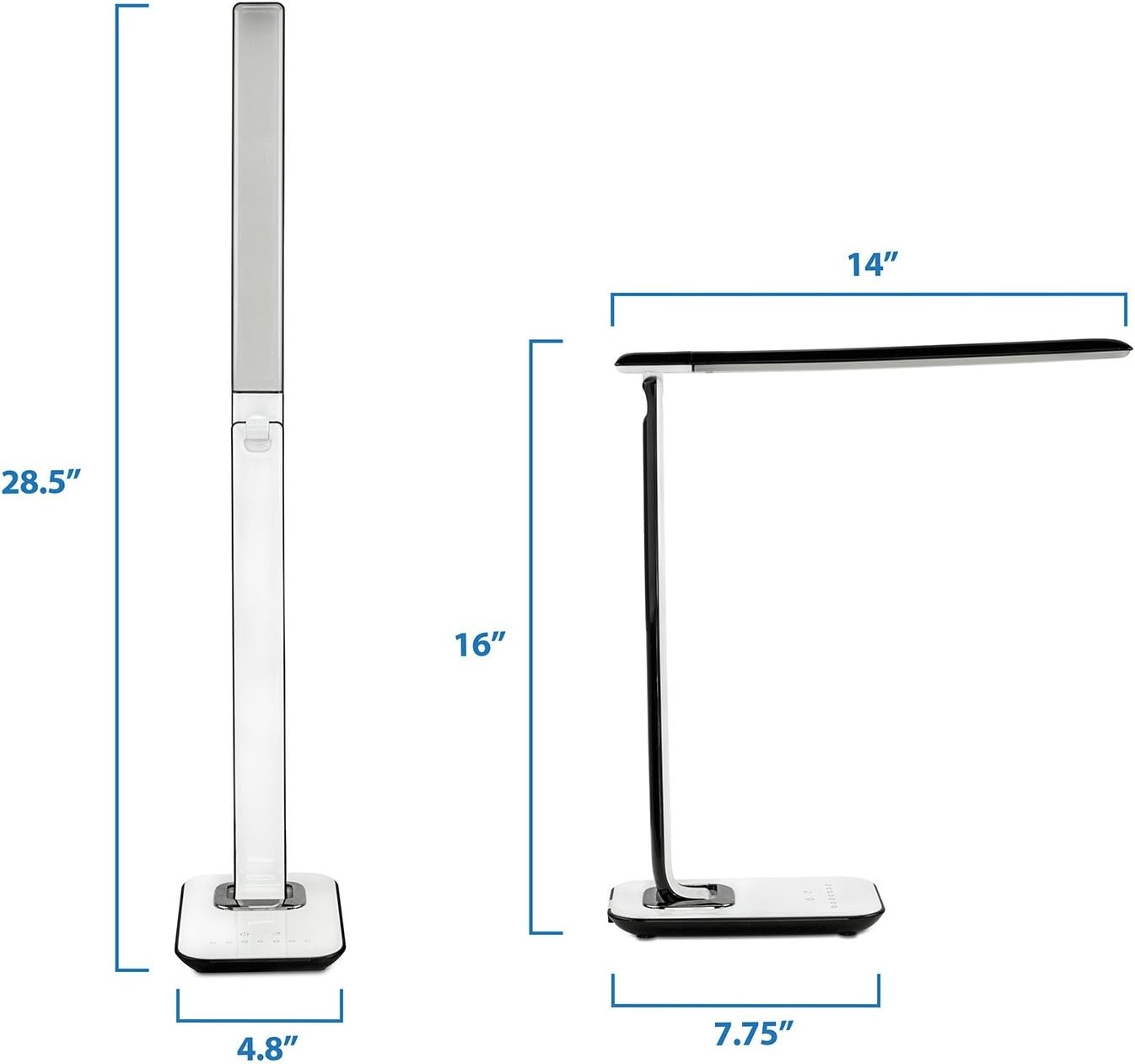image:imageTurcom LED Desk Lamp With USB Charging Port Dimmable Touch Controls wColor Adjustment Eye Care Task Lamp 5W 1000 LuxMulticolor