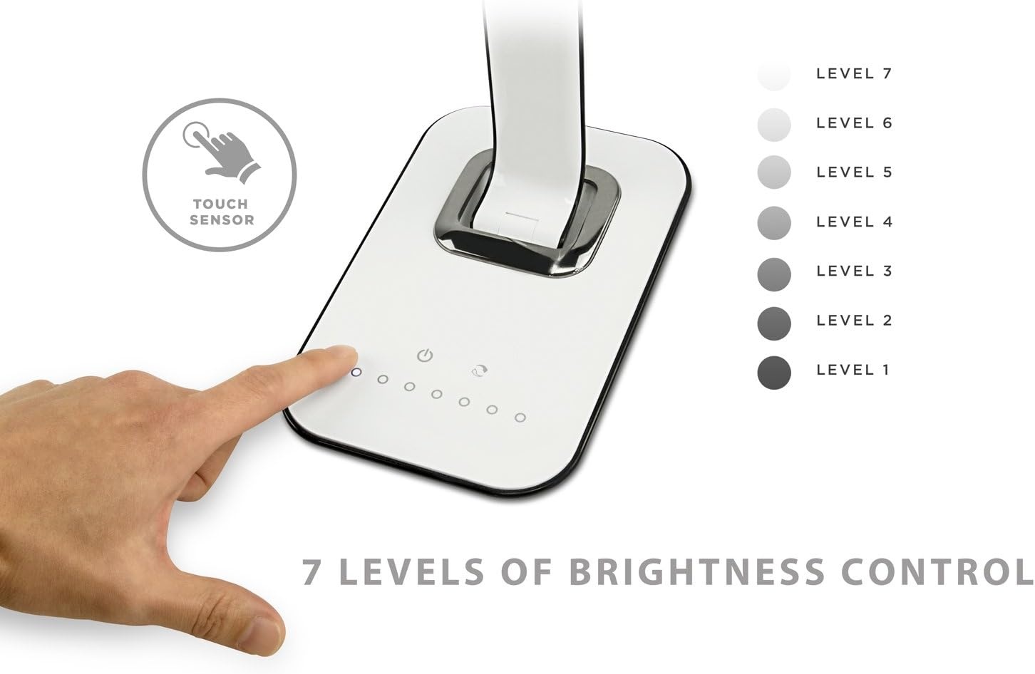image:imageTurcom LED Desk Lamp With USB Charging Port Dimmable Touch Controls wColor Adjustment Eye Care Task Lamp 5W 1000 LuxMulticolor