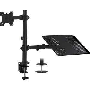 image:imageMountIt Laptop and Monitor Desk Mount with Adjustable Arms Laptop Tray for Laptops up to 17 and Monitors 1327 VESA 75x75 100x100 Compatible Dual Arm Stand with Clamp or Grommet Base