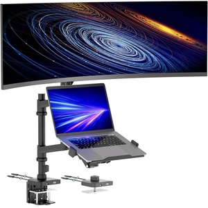 image:imageMountIt Proflex Series Premium Monitor and Laptop Mount with Pole Gas Spring Arm Supports 1749 Ultrawide Monitors amp 116173 Laptops up to 44 lbs USB 30 amp USBC Full Motion