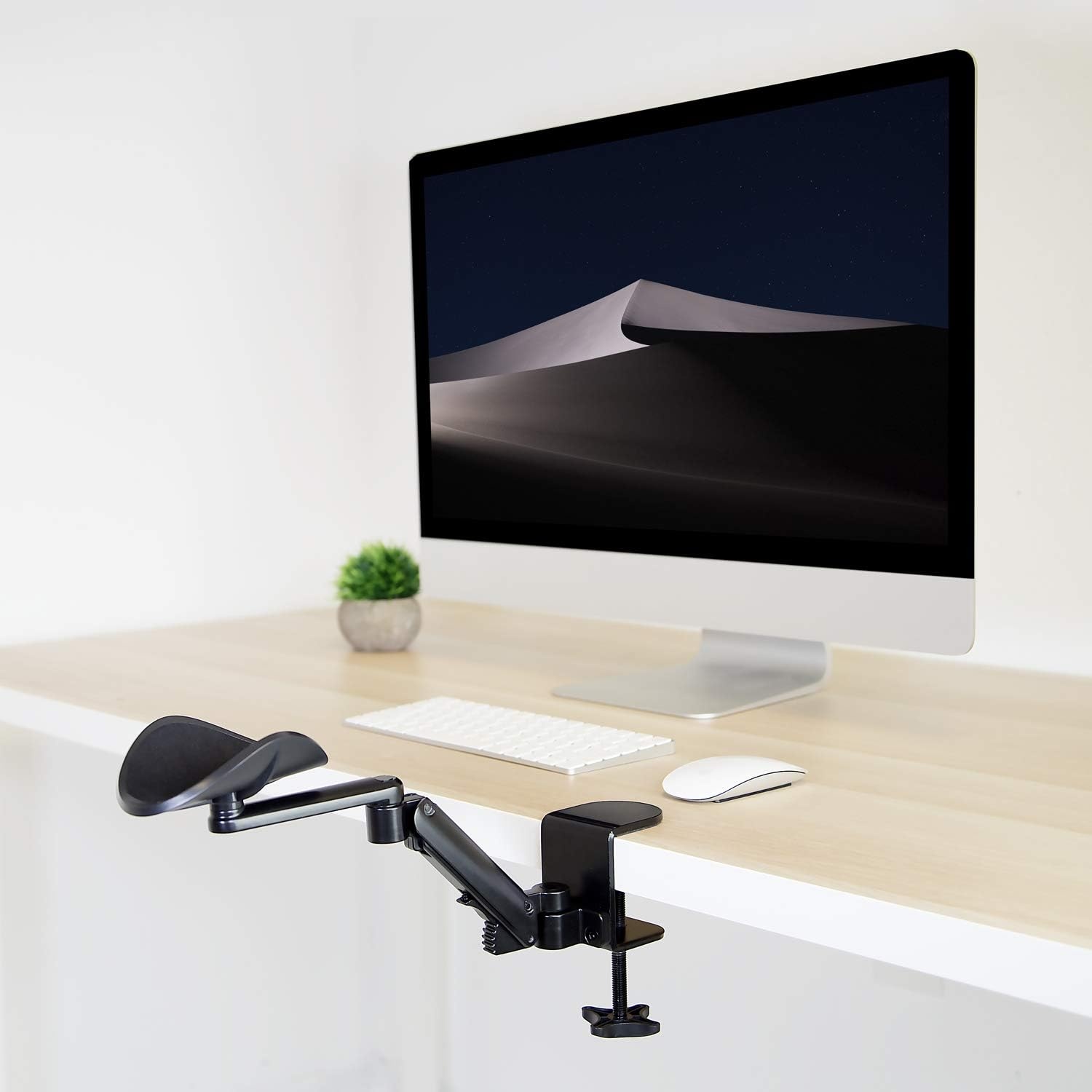 image:imageMountIt Adjustable Arm Rest for Desk Ergonomic Elbow amp Forearm Support Height Adjustable Full Motion Rotating Desk Arm with ClampOn Base for Computer amp Keyboard Use Steel Construction MI7145
