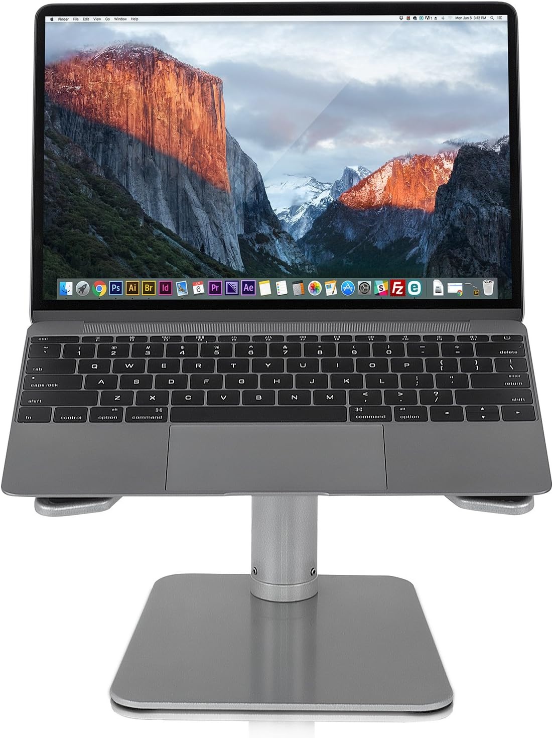 image:imageMountIt Adjustable Height Laptop Stand for Desk Ergonomic Laptop Riser for 1115 Inch Laptops Tilted Desktop Lift with AntiSlip Platform Up to 33 lbs