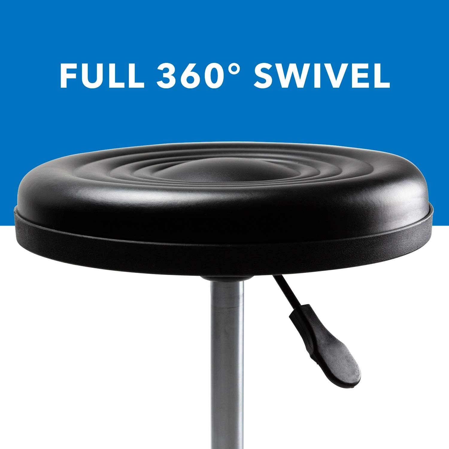 image:imageMountIt Adjustable Rolling Stool with Wheels Swivel Backless Doctor Stool Hydraulic Seat for Salon Spa Tattoo Garage Medical Office Desk 181 to 236 Height 250 lb Capacity Black