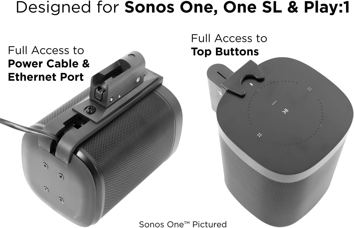 image:imageMountIt Adjustable Speaker Wall Mount for SONOS One One SL and Play1 Black