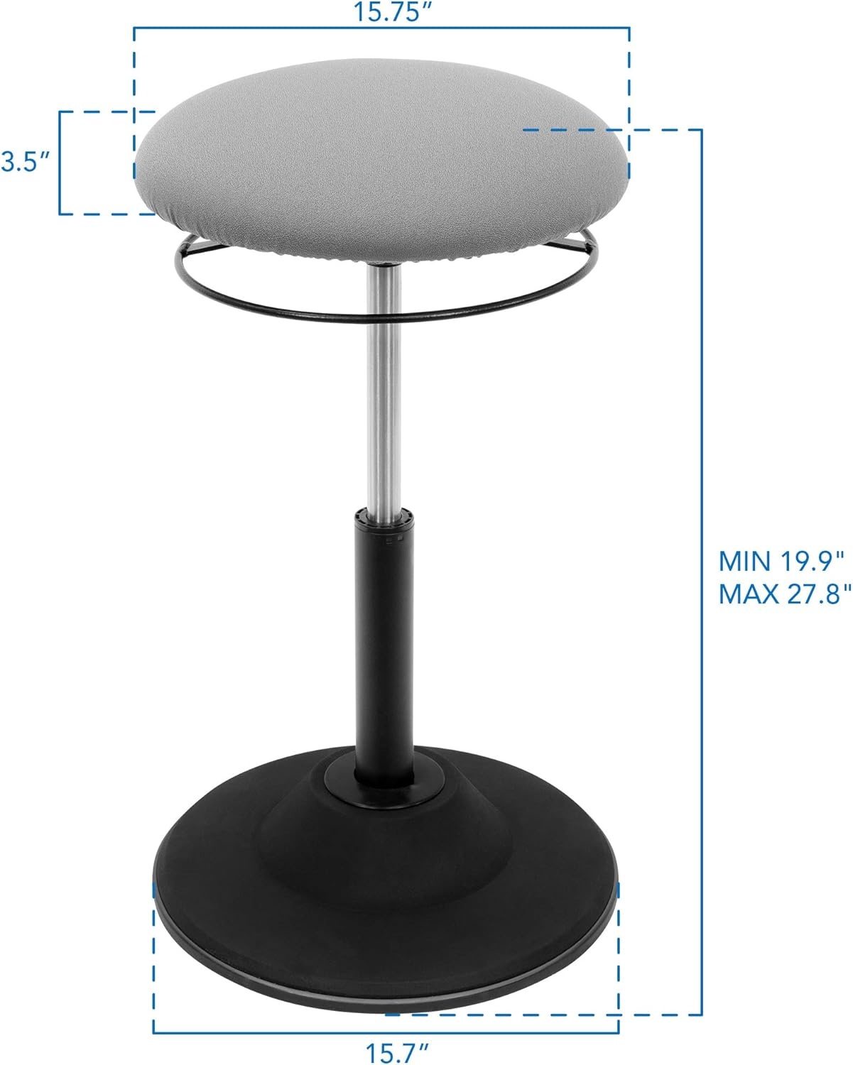 image:imageMountIt Height Adjustable Wobble Stool Ergonomic Standing Desk Chair for Office Wobble Stools for Classroom Seating Ergonomic Stools 360 Swivel amp Rocking Motion Foam Padded NonSlip in Black