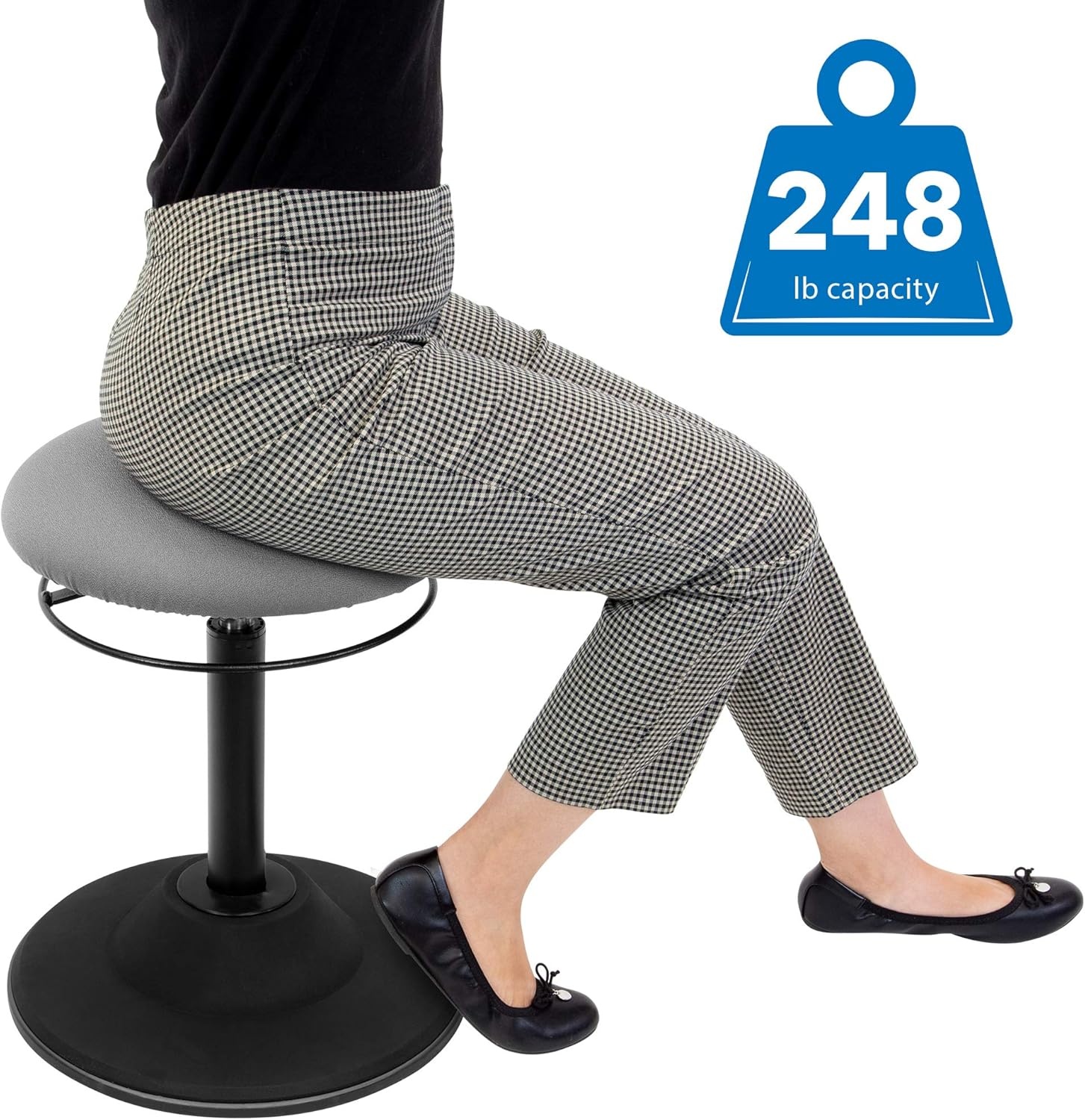 image:imageMountIt Height Adjustable Wobble Stool Ergonomic Standing Desk Chair for Office Wobble Stools for Classroom Seating Ergonomic Stools 360 Swivel amp Rocking Motion Foam Padded NonSlip in Black