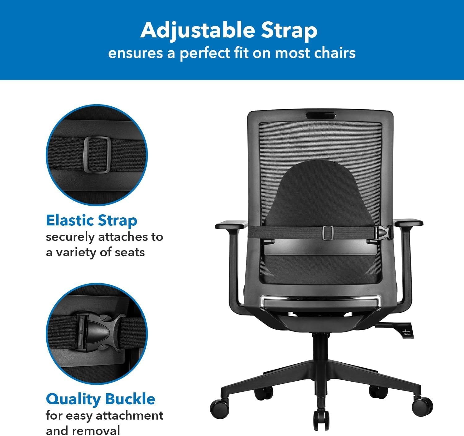 image:imageMountIt Office Chair Cushion Lumbar Support Pillow for Office Chair Back Support for Work Office Gaming with Memory Foam Filling for Back Pain Relief Improve Posture Black with Washable Cover17 x 15