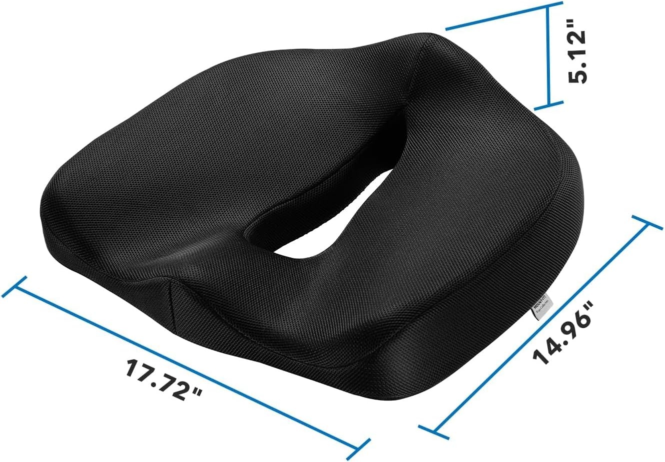 image:imageMountIt Office Seat Cushion Premium Lumbar Support Memory Foam Gel Filling Ergonomic Comfort Chair Use in Car at Desk Home Back Hip Sciatica Cushions Washable Cover in Black177
