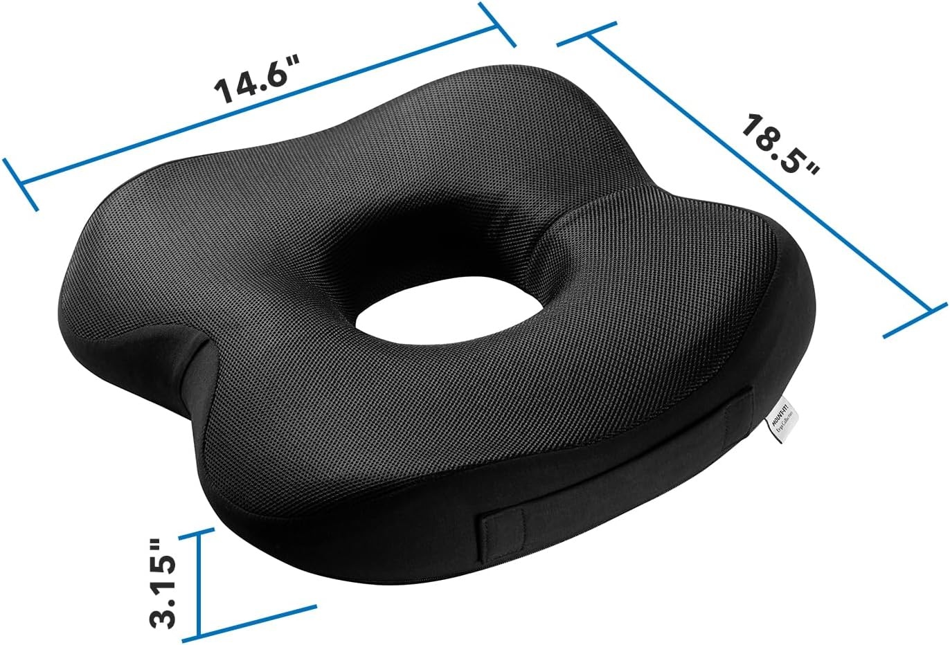 image:imageMountIt Office Seat Cushion Premium Lumbar Support Memory Foam Gel Filling Ergonomic Comfort Chair Use in Car at Desk Home Back Hip Sciatica Cushions Washable Cover in Black185