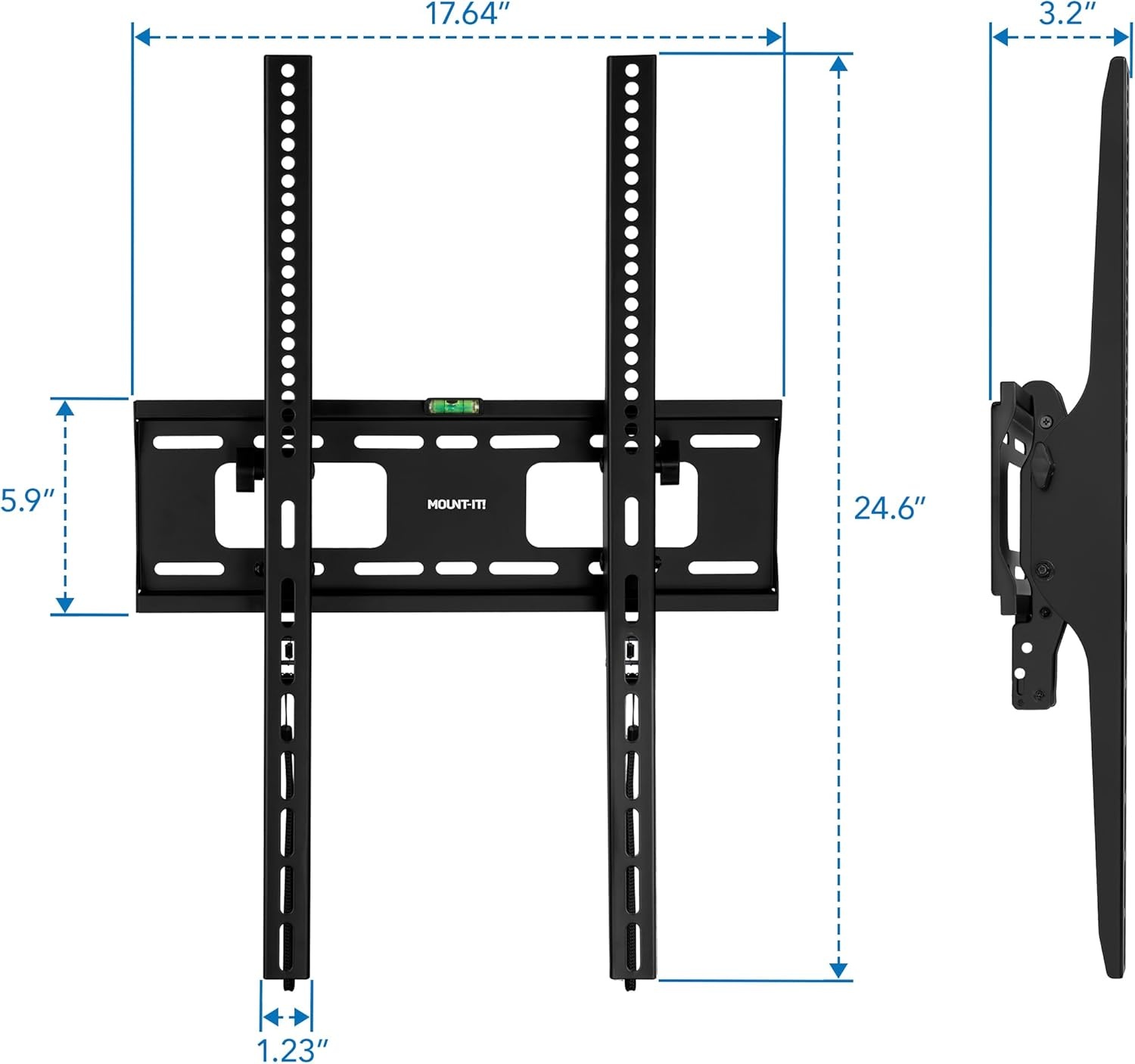 image:imageMountIt Portrait TV Wall Mount Low Profile TV Mount for Vertical Mounting of Displays from 37 to 75 High 165 lb Weight Capacity AntiTheft Design Tilting Menu Wall Board Mount Sturdy Design