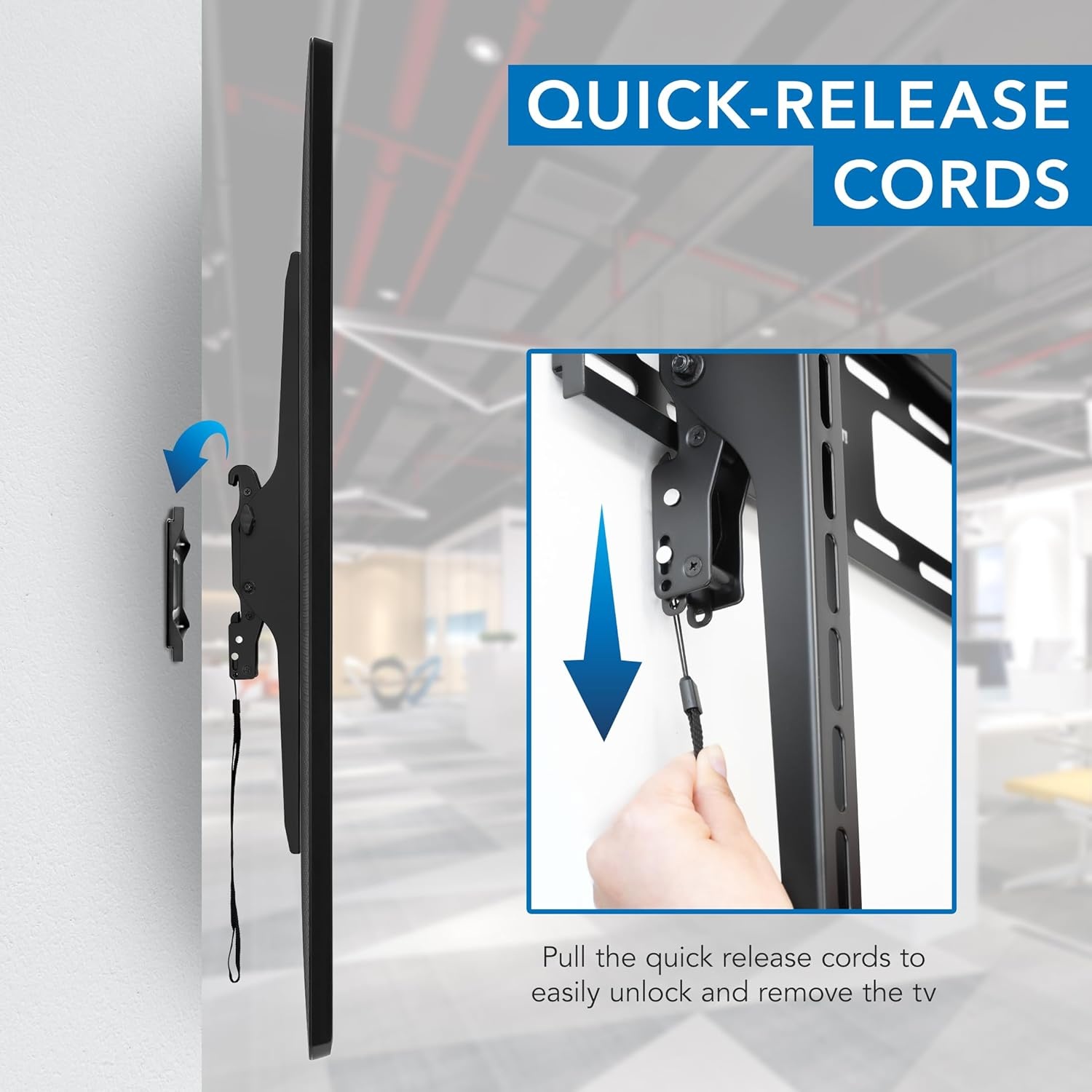 image:imageMountIt Portrait TV Wall Mount Low Profile TV Mount for Vertical Mounting of Displays from 37 to 75 High 165 lb Weight Capacity AntiTheft Design Tilting Menu Wall Board Mount Sturdy Design