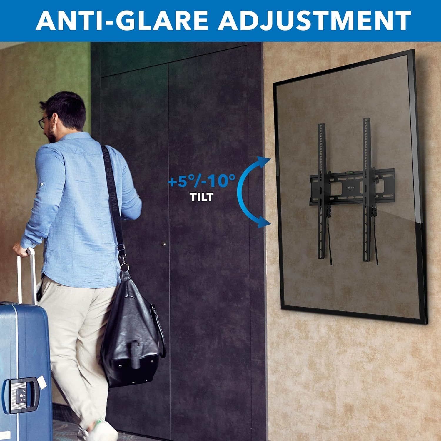 image:imageMountIt Portrait TV Wall Mount Low Profile TV Mount for Vertical Mounting of Displays from 37 to 75 High 165 lb Weight Capacity AntiTheft Design Tilting Menu Wall Board Mount Sturdy Design