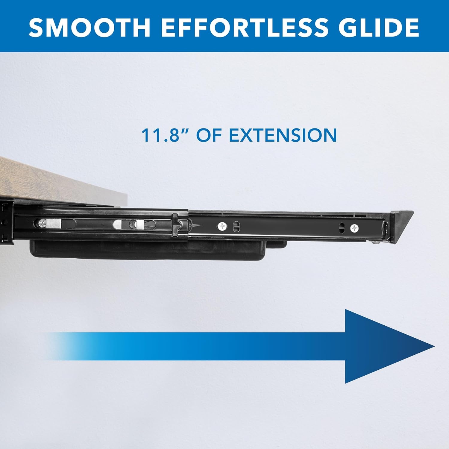 image:imageMountIt Under Desk Drawer with 4 Compartments Deep LowProfile SlideOut Storage Organizer 258 x 125 x 16 Smooth Glide PullOut Tray for Traditional amp Single Motor Standing Desks WhiteBlack