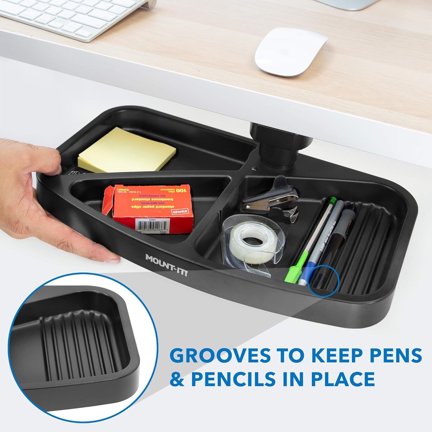 image:imageMountIt Under Desk Mounted Drawer Swivel Under Desk Tray for Paper Clip Pen and Other Office Supplies Attachable Small Under Counter Drawer for Tables and WorkbenchesStorage tray
