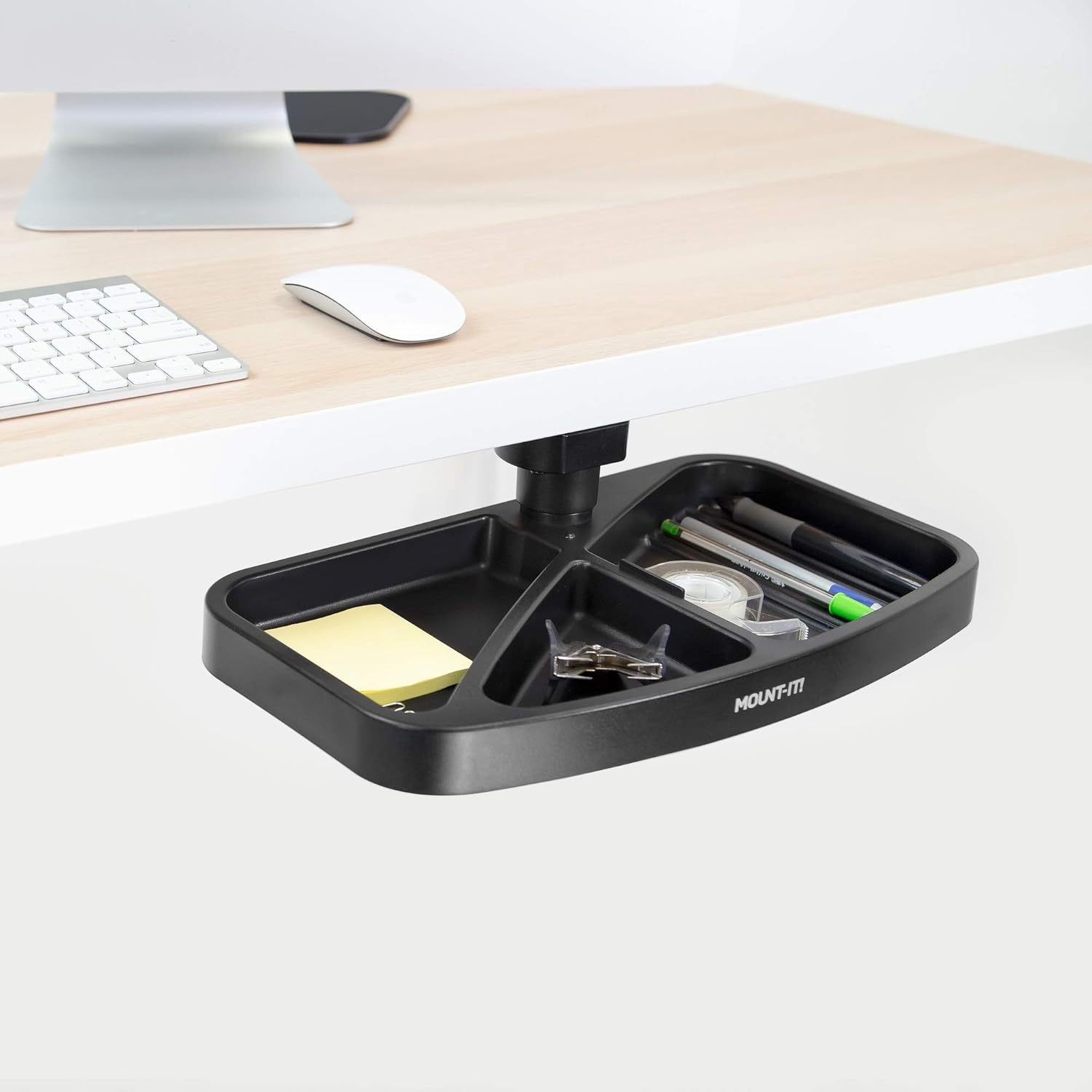image:imageMountIt Under Desk Mounted Drawer Swivel Under Desk Tray for Paper Clip Pen and Other Office Supplies Attachable Small Under Counter Drawer for Tables and WorkbenchesStorage tray