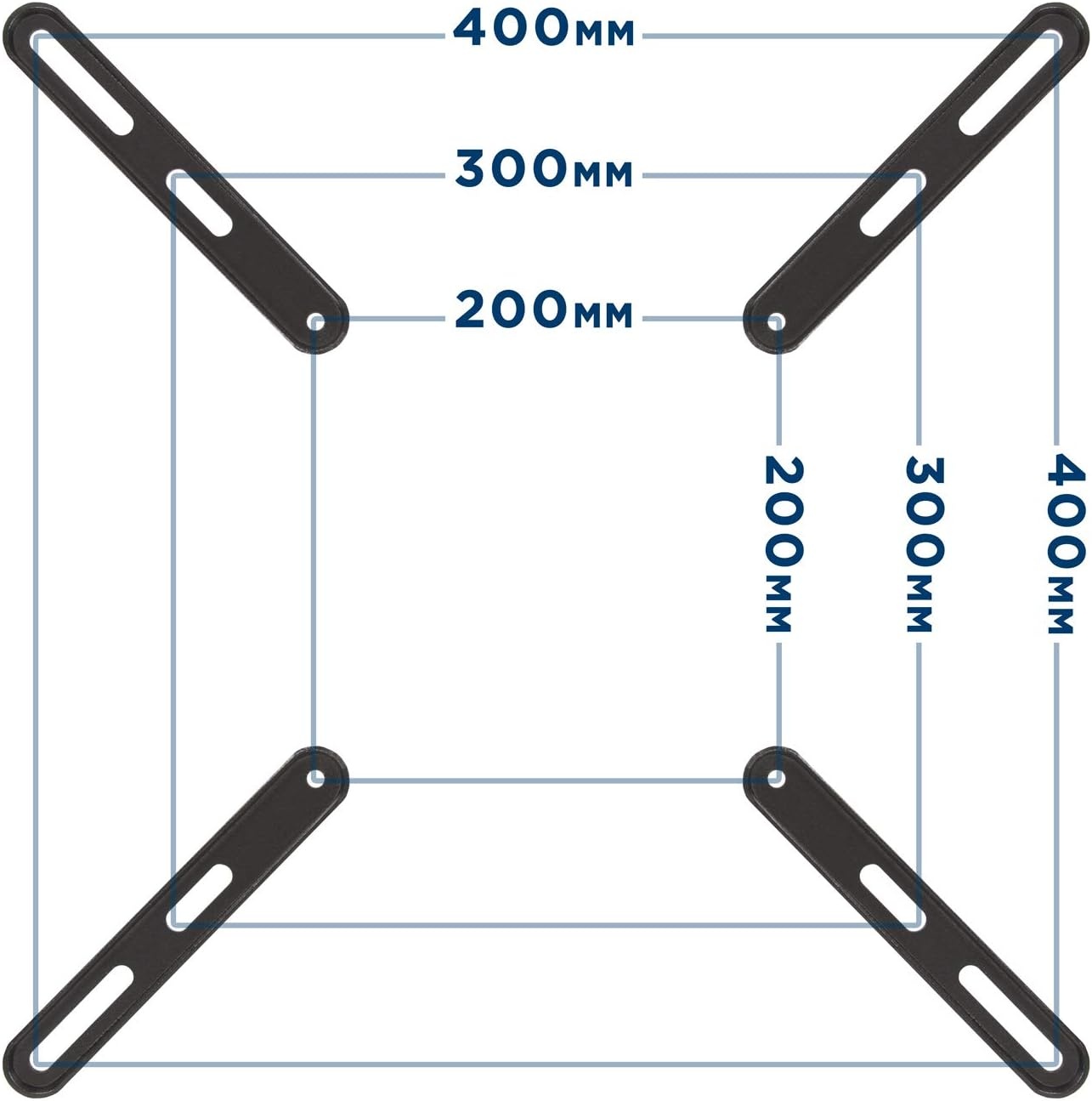 image:imageMountIt VESA Mount Adapter Kit TV Wall Mount Bracket Adapter Converts 200x200 mm Patterns to 400x200 and 400x400 mm Fits Most 32 Inch to 55 Inch TVs Hardware Included