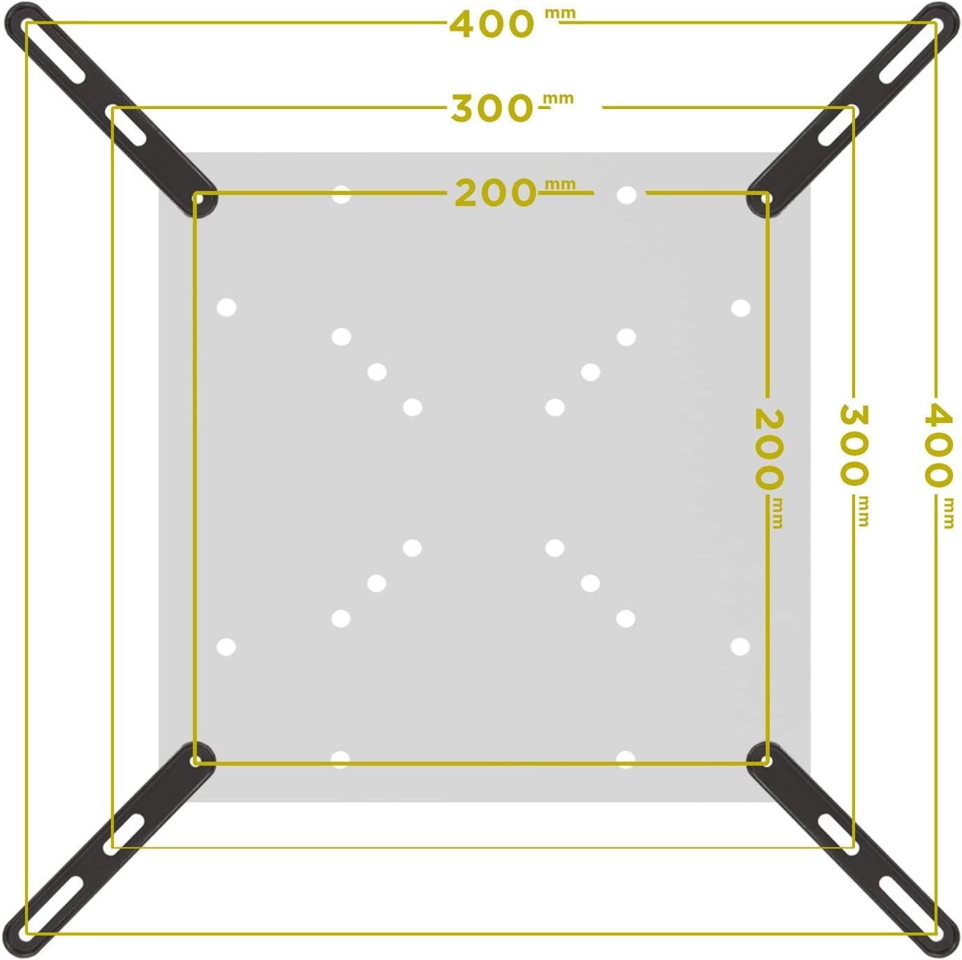 image:imageMountIt VESA Mount Adapter Kit TV Wall Mount Bracket Adapter Converts 200x200 mm Patterns to 400x200 and 400x400 mm Fits Most 32 Inch to 55 Inch TVs Hardware Included