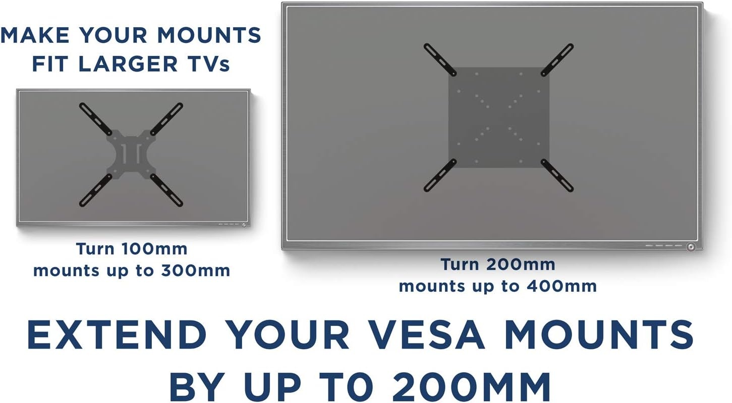image:imageMountIt VESA Mount Adapter Kit TV Wall Mount Bracket Adapter Converts 200x200 mm Patterns to 400x200 and 400x400 mm Fits Most 32 Inch to 55 Inch TVs Hardware Included
