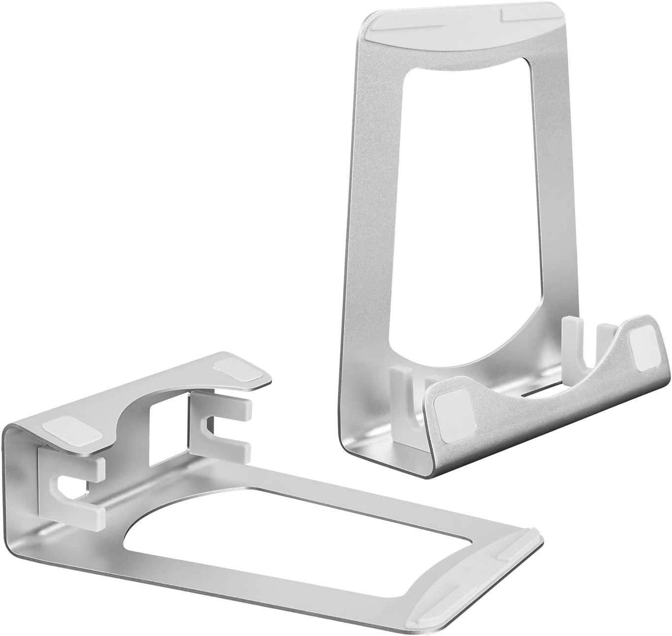 image:imageMountIt Vertical Laptop Stand for Desk 2in1 Aluminum Laptop Holder amp Angled Riser for 1115 Inch Laptops SpaceSaving Laptop Dock for External Monitor Setup Silver