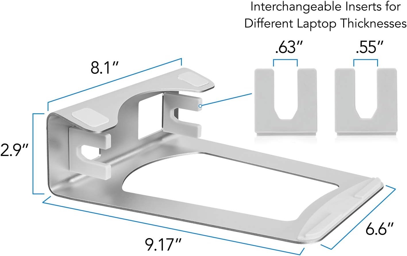 image:imageMountIt Vertical Laptop Stand for Desk 2in1 Aluminum Laptop Holder amp Angled Riser for 1115 Inch Laptops SpaceSaving Laptop Dock for External Monitor Setup Silver