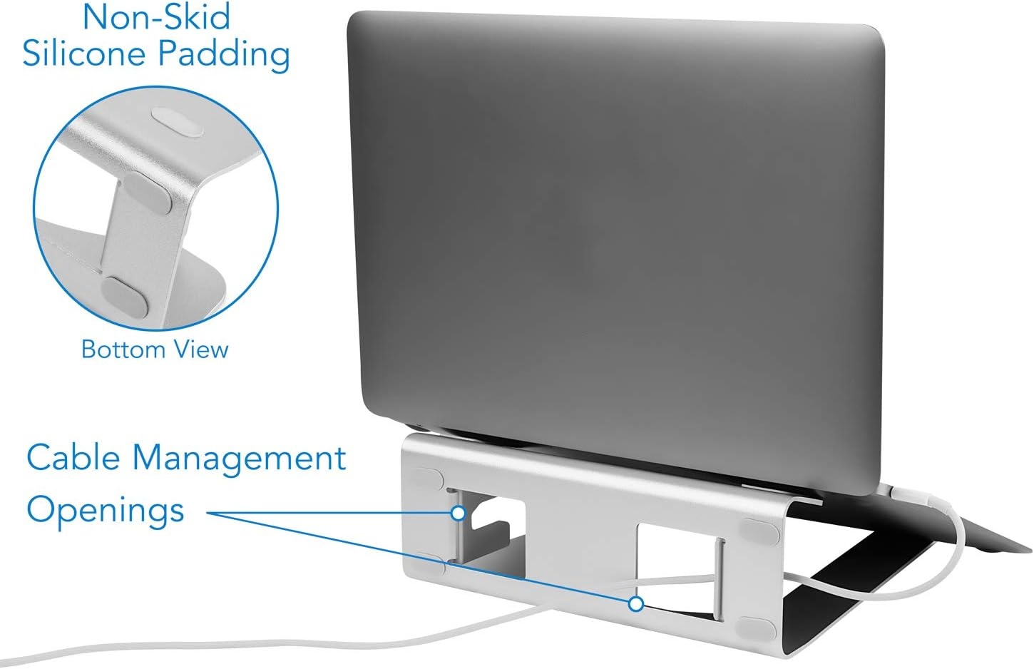 image:imageMountIt Vertical Laptop Stand for Desk 2in1 Aluminum Laptop Holder amp Angled Riser for 1115 Inch Laptops SpaceSaving Laptop Dock for External Monitor Setup Silver