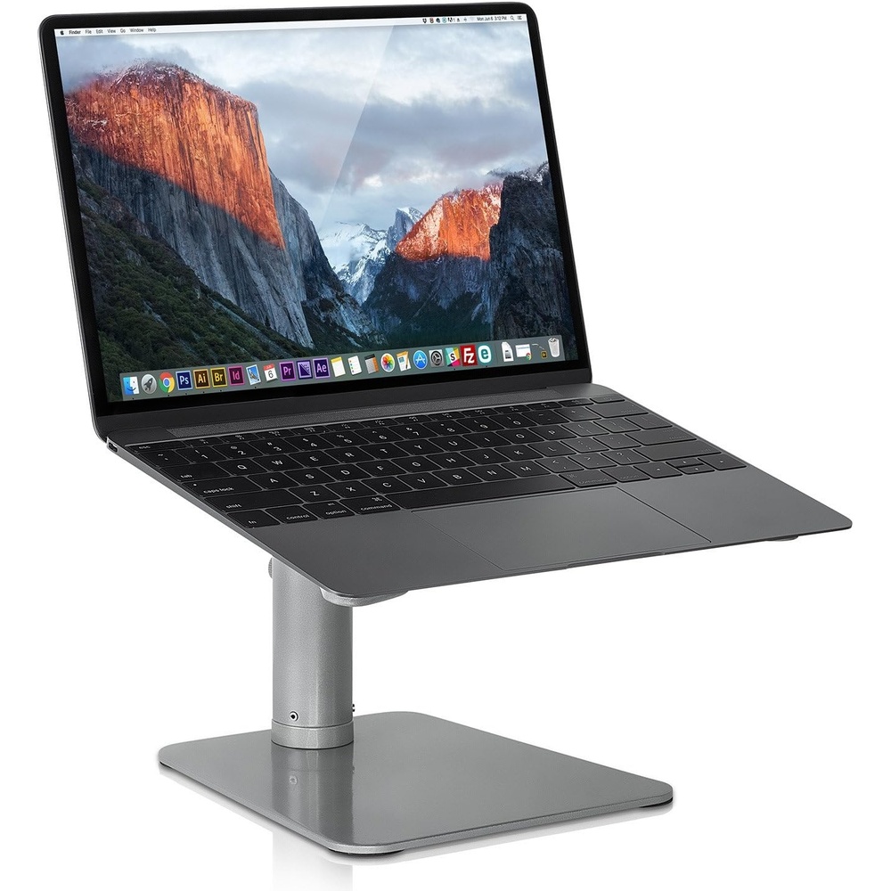 image:imageMountIt Adjustable Height Laptop Stand for Desk Ergonomic Laptop Riser for 1115 Inch Laptops Tilted Desktop Lift with AntiSlip Platform Up to 33 lbs