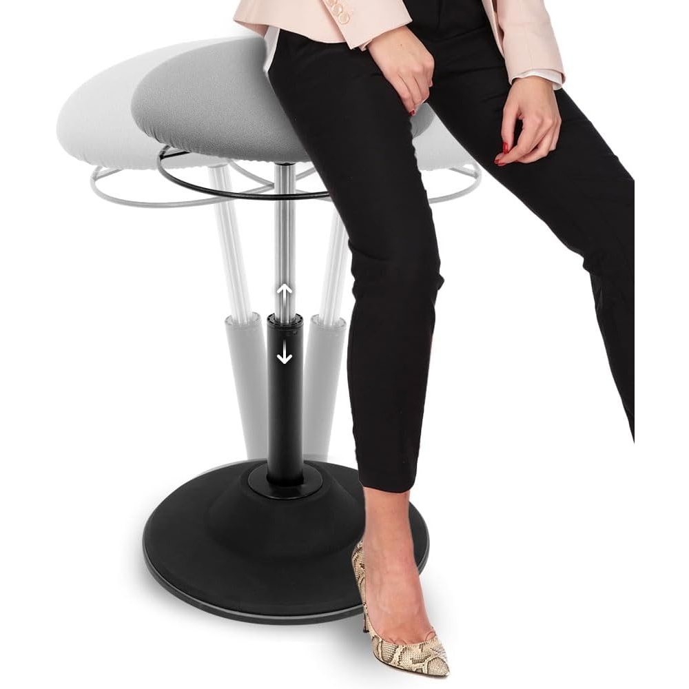 image:imageMountIt Height Adjustable Wobble Stool Ergonomic Standing Desk Chair for Office Wobble Stools for Classroom Seating Ergonomic Stools 360 Swivel amp Rocking Motion Foam Padded NonSlip in Black