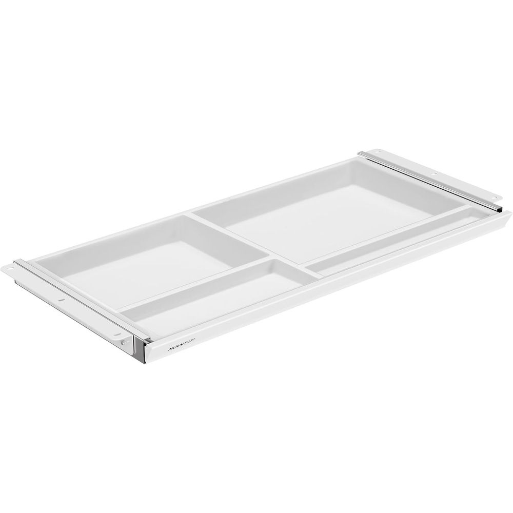image:imageMountIt Under Desk Drawer with 4 Compartments Deep LowProfile SlideOut Storage Organizer 258 x 125 x 16 Smooth Glide PullOut Tray for Traditional amp Single Motor Standing Desks WhiteWhite