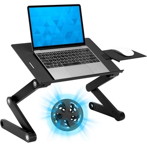 image:imageMountIt Adjustable Laptop Stand amp Lap Desk with USB Cooling Fans Large Aluminum Laptop Tray with Mouse Pad Portable SitStand Laptop Desk for Bed Couch amp Table