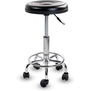 image:imageMountIt Adjustable Rolling Stool with Wheels  Swivel Backless Doctor Stool Hydraulic Seat for Salon Spa Tattoo Garage Medical Office Desk  181 to 236 Height 250 lb Capacity Black