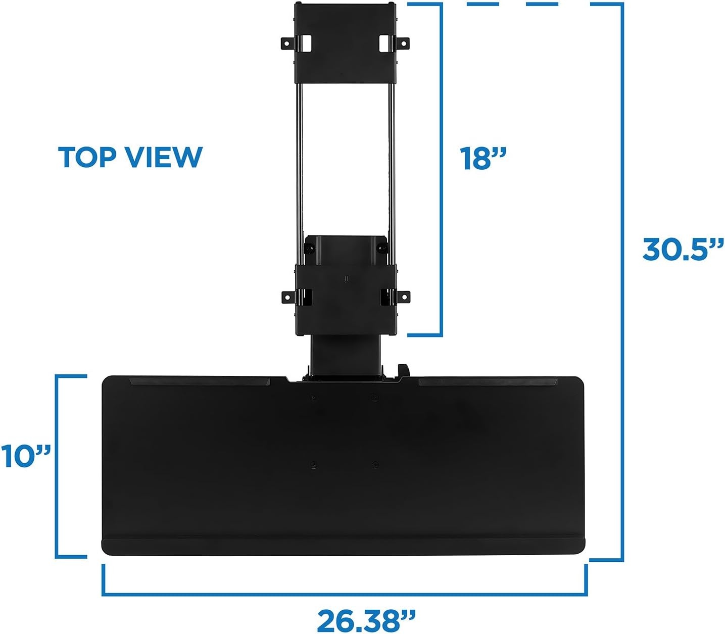 image:imageMountIt Keyboard Tray Under Desk Full Motion Computer Keyboard and Mouse Tray Slide Out Ergonomic Keyboard Drawer with Gel Wrist Pad 26 Wide Tilt Swivel and Height Adjustment Black