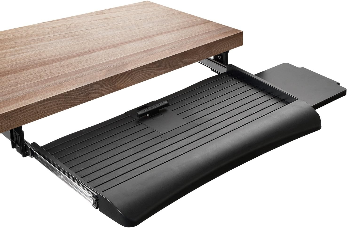 image:imageMountIt Keyboard Tray Under Desk with Adjustable Mouse Platform EasyGlide Sliding Drawer Under Desk Slide Out Ergonomic Under Key Board Shelf for Office Gaming and Workstations