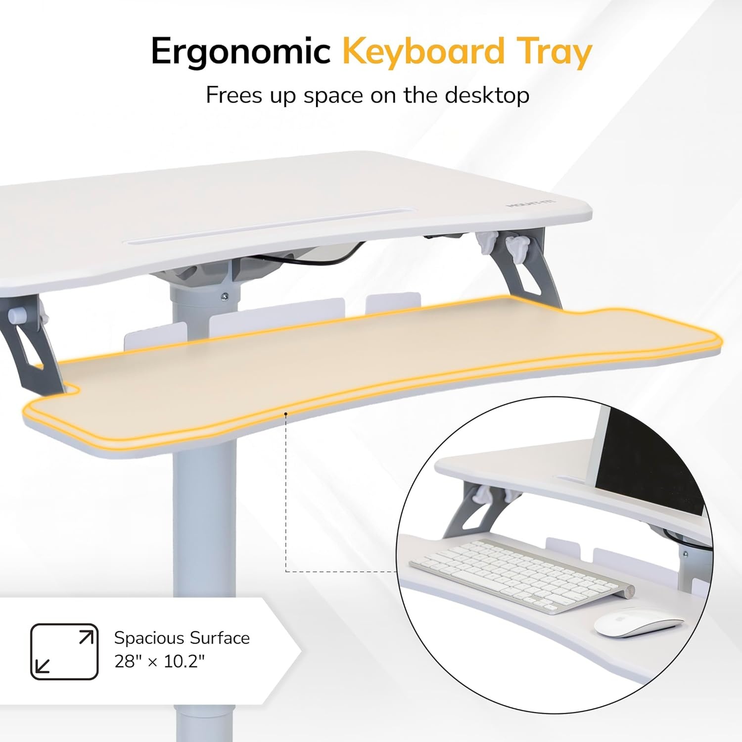 image:imageMountIt Mobile Computer Cart HeightAdjustable Rolling Workstation with 28 Desktop Keyboard Tray Storage Shelves amp Locking Wheels Mobile Computer Stand for Office Classroom or Home