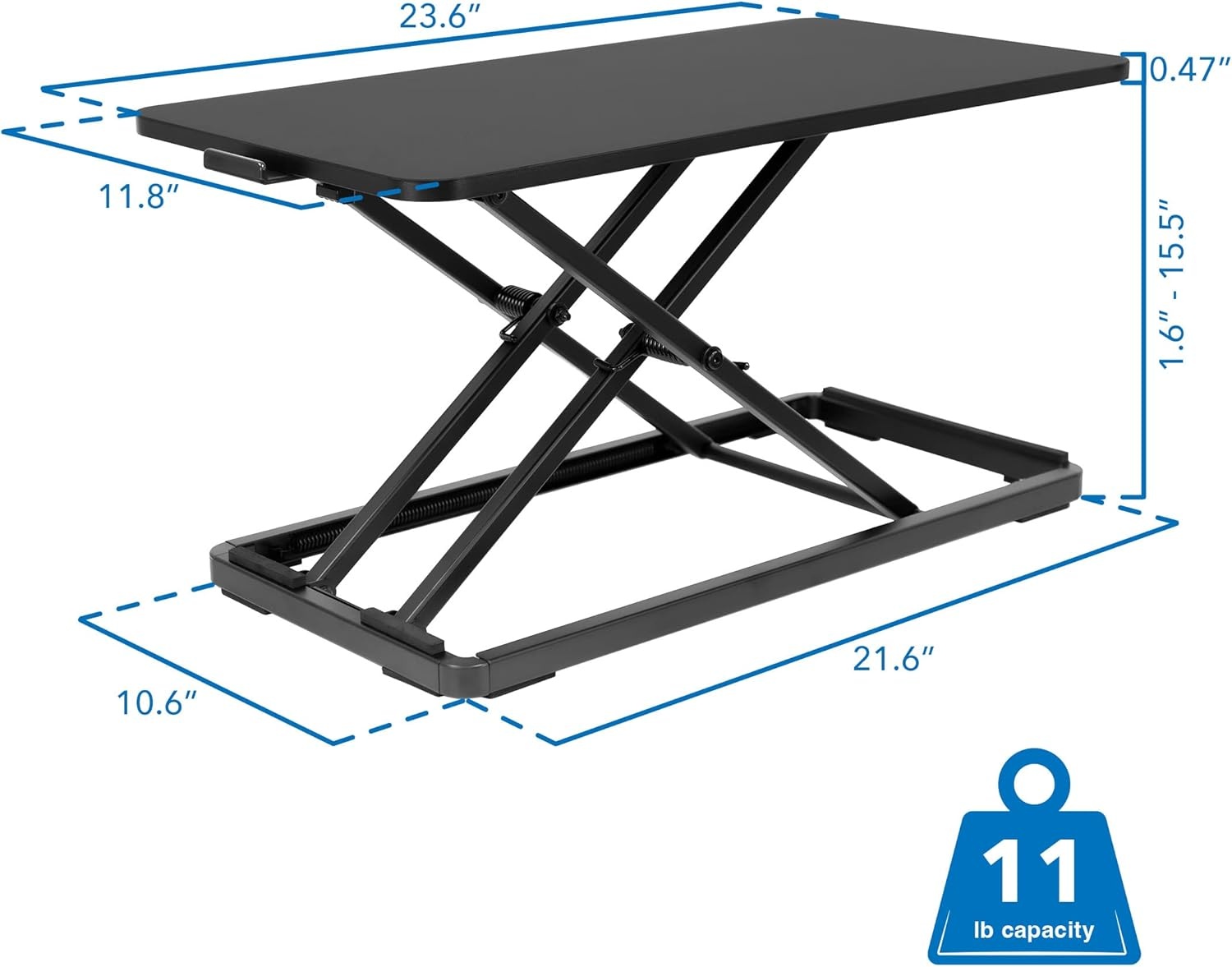 image:imageMountIt Standing Keyboard Tray Height Adjustable Keyboard and Mouse Riser for Desk Sit Stand Keyboard Platform Large 236 x 118 Surface for Keyboard Mouse or Laptop