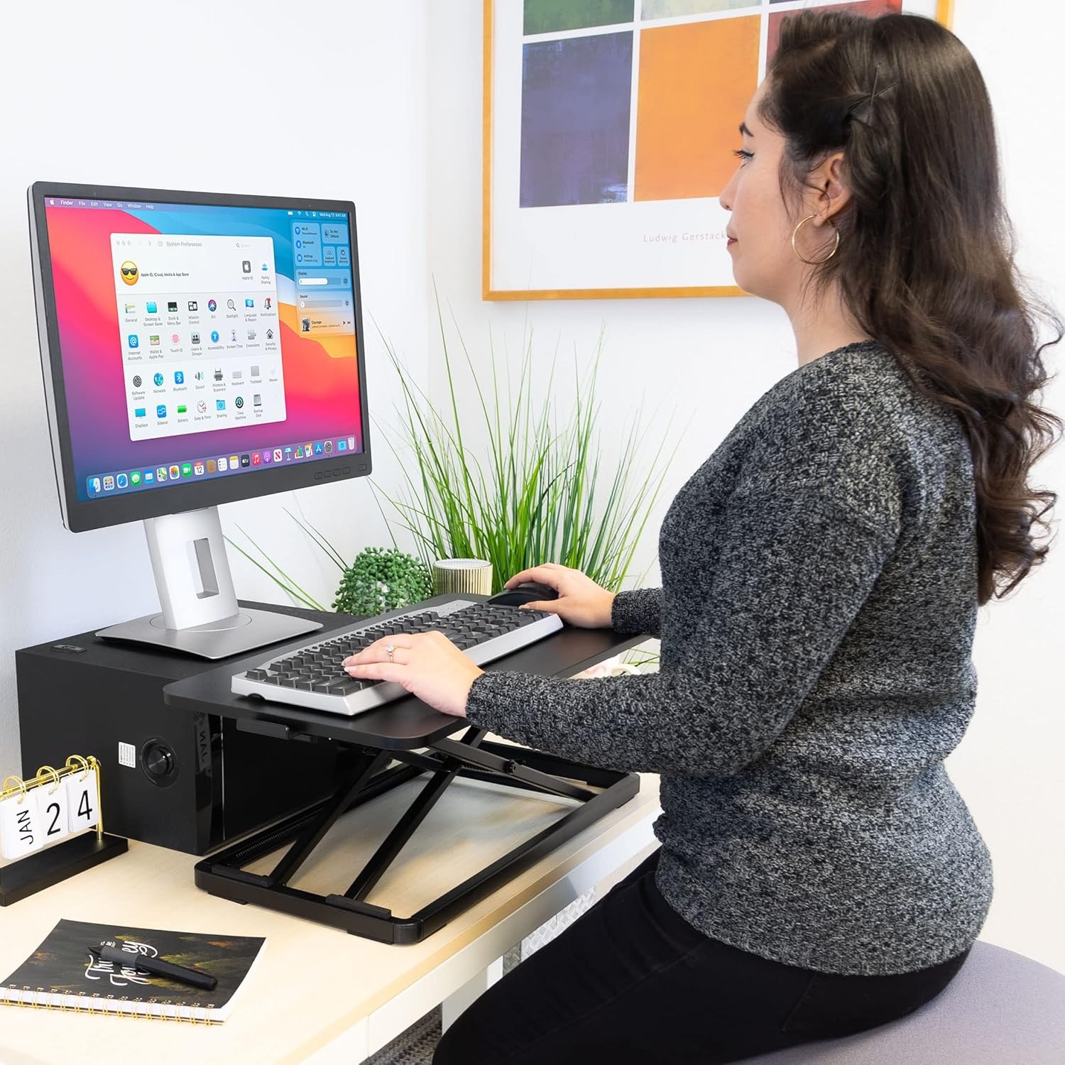image:imageMountIt Standing Keyboard Tray Height Adjustable Keyboard and Mouse Riser for Desk Sit Stand Keyboard Platform Large 236 x 118 Surface for Keyboard Mouse or Laptop