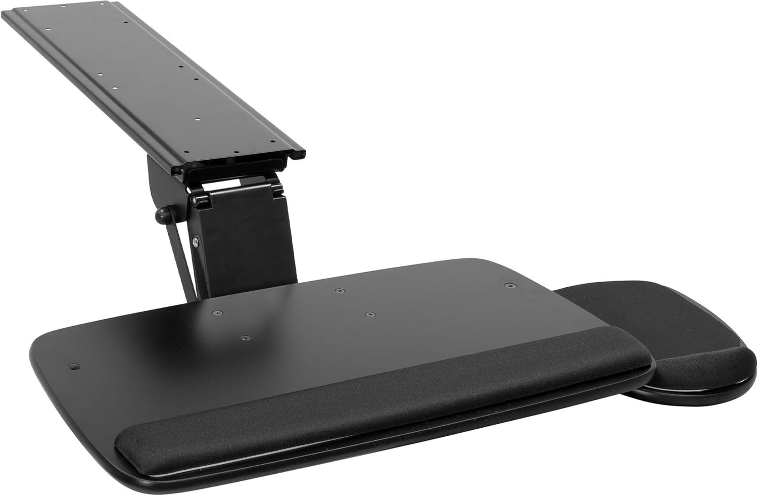 image:imageMountIt Under Desk Keyboard Tray Adjustable SlideOut Keyboard amp Mouse Platform 205 W 11 D Ergonomic Wrist Rest Tilt amp Swivel HeavyDuty BoltOn Keyboard Drawer for Home Office BlueBlack