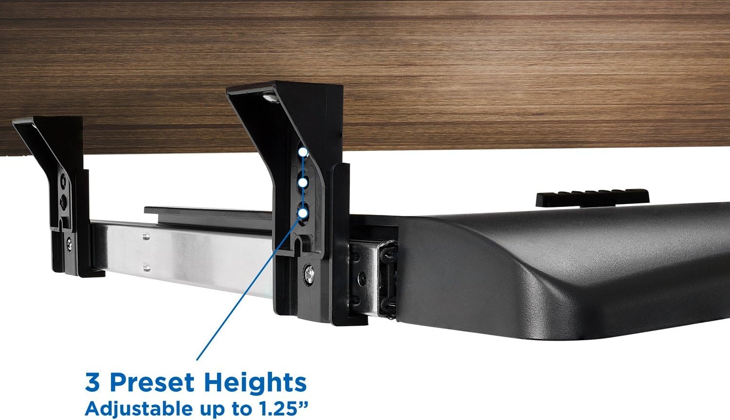 image:imageMountIt Under Desk Keyboard Tray SlideOut Keyboard amp Mouse Drawer 21 W 1175 D Adjustable Height Platform with Left or Right Mouse Tray BoltOn Under Desk Keyboard Holder for Home Office