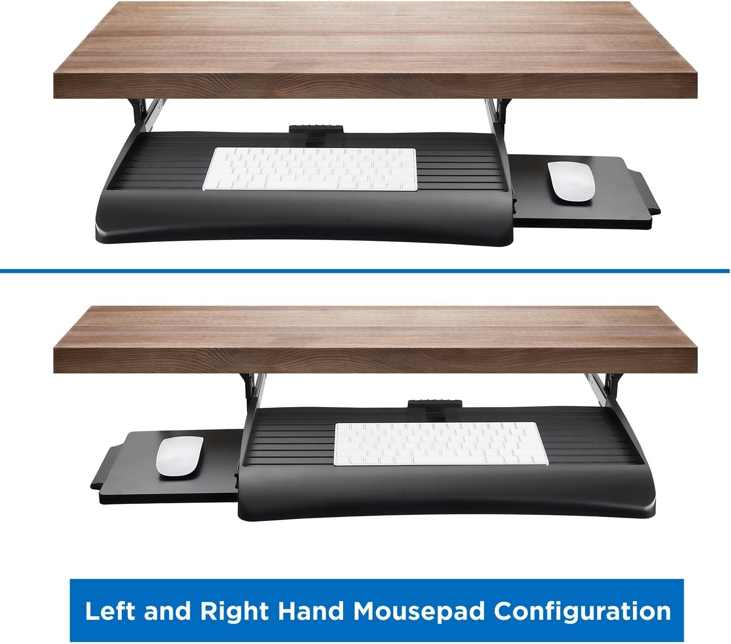 image:imageMountIt Under Desk Keyboard Tray SlideOut Keyboard amp Mouse Drawer 21 W 1175 D Adjustable Height Platform with Left or Right Mouse Tray BoltOn Under Desk Keyboard Holder for Home Office