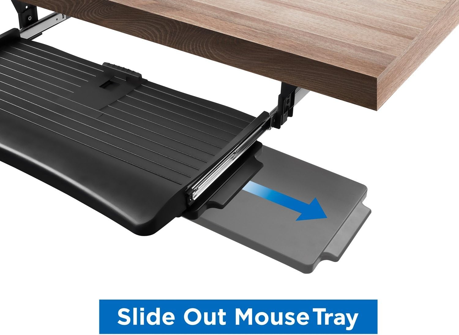 image:imageMountIt Under Desk Keyboard Tray SlideOut Keyboard amp Mouse Drawer 21 W 1175 D Adjustable Height Platform with Left or Right Mouse Tray BoltOn Under Desk Keyboard Holder for Home Office