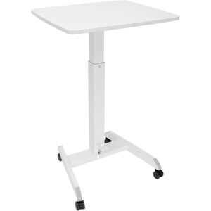 image:imageMountIt Adjustable Rolling Laptop Desk Mobile Standing Desk with Wheels Small SitStand Computer Cart for Home Office or Classroom 296442 Height 236x205 Desktop WhiteWhite