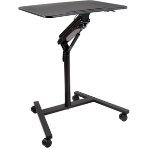 image:imageMountIt Mobile Standing Desk for Laptop with Wheels Gas Spring Height Adjustable Rolling Workstation Cart 27 x 20 Laptop Desk on Wheels Portable Computer Desk for Home Office Classroom