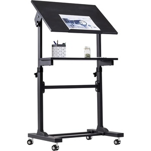 image:imageMountIt Portable Standing Desk with Wheels Rolling Mobile Laptop Desk Height Adjustable Sit Stand Workstation 41350 Small Compact Mobile Lectern Podium for Home Office Classroom amp Training