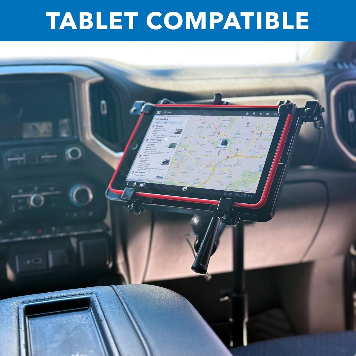 image:imageMountIt Car Laptop Mount NoDrill Passenger Seat Laptop Stand with Cooling Tray for Up to 17 Laptops amp Tablets Adjustable Full Motion Vehicle Laptop Mount